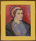 HOBLING Ronald 1930,Portrait of a lady in a crocheted hat,Rosebery's GB 2013-07-13