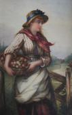 HOBSON SOPHIE 1880-1887,COUNTRY GIRL WITH A BASKET OF FRUIT,Lawrences GB 2011-04-15