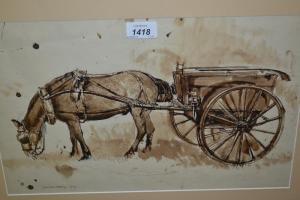 HOCKEY James 1904-1990,A horse and cart,1939,Lawrences of Bletchingley GB 2016-06-07