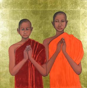 HOCKING Susan Jayne 1962,Two Boy Monk,2001,Canterbury Auction GB 2023-02-04