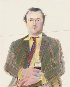 HOCKNEY David 1937,Portrait of Peter Langan with a glass of wine,1970,Christie's GB 2012-12-12
