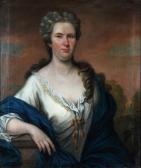 HOCTIN F,Portrait of a lady, half length, before a parkland setting,1727,Bonhams GB 2014-03-19