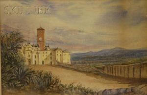 HODGES SWAN Sarah,View of Abbey San Pietro in Perugia from the Hotel,1887,Skinner 2010-04-14