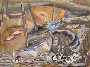 HODGKINS Frances Mary 1869-1947,Boats, Kimmeridge,1940,Sotheby's GB 2023-11-22