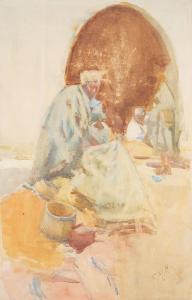 HODGKINS Frances Mary 1869-1947,Moroccan Street Vendors (Moroccan Str,1903,International Art Centre 2024-03-26