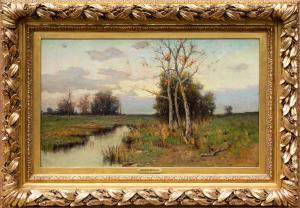 HOEBER Arthur 1854-1915,The Meadow at Sunset,1893,Cottone US 2023-11-29