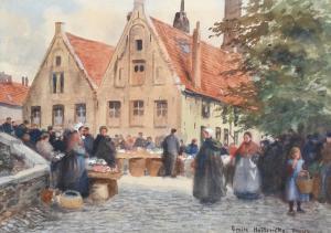 HOETERICKX Emile 1858-1923,Market day in Bruges,Woolley & Wallis GB 2023-03-08