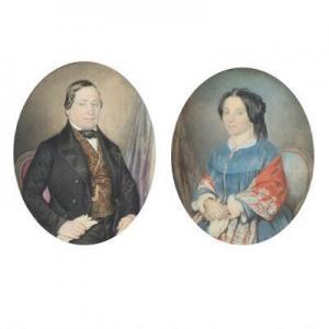 HOFBAUER Ferdinand 1801-1864,A pair of portraits,1853,Bruun Rasmussen DK 2021-10-25