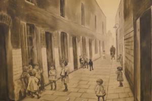 HOFBAUER Snr. Josef 1907-1998,children in a back street,Crow's Auction Gallery GB 2019-10-09
