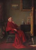 HOFER C 1900-1900,Kardinal betrachtet aufmerksam ein Bild,Zeller DE 2012-07-05
