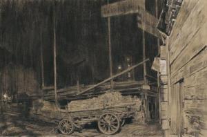 Hofer Franz 1885-1915,Nächtliches Wien mit Holzkarren,1912,Galerie Bassenge DE 2019-05-31