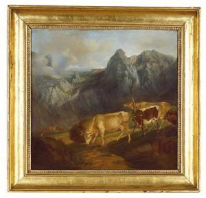 HOFER Ignaz 1790-1862,Weidendes Vieh auf der Alm,1849,Palais Dorotheum AT 2018-11-22