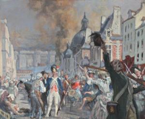 HOFFBAUER Charles Constantine 1875-1957,Scène révolutionnaire avec la Bastille da,Millon & Associés 2012-04-06
