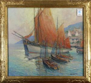 HOFFLER othmar 1893,Harbor Scene with Fishing Boats,Clars Auction Gallery US 2017-10-15