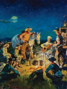 HOFFMAN Frank B 1888-1958,Campfire Serenade,Scottsdale Art Auction US 2024-04-12