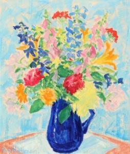 HOFFMAN Fro 1903,Still life with flowers in a blue pitcher,Bruun Rasmussen DK 2020-06-30