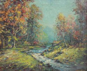 HOFFMAN Gustave Adolph 1869-1945,Spring Landscape with Stream,Burchard US 2013-07-21