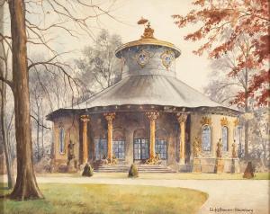 HOFFMANN Eduard 1820-1904,Das Teehaus im Park von Schloss Sansouci,Wendl DE 2018-06-21