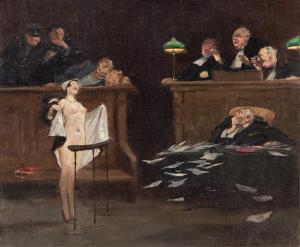 HOFFMANN Gaston 1883-1960,isorder in the Court.,1930,Swann Galleries US 2022-06-09