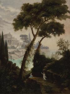 HOFFMANN josef 1831-1904,Two figures in an Italianate landscape, with a riv,Rosebery's GB 2024-02-27