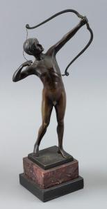HOFFMANN Otto 1885-1915,Standing male nude posing as an archer,Eldred's US 2022-05-12