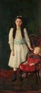 HOFFMANN,Portrait de jeune fille avec sa poupée,Horta BE 2022-09-05