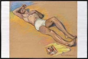 HOFFMANN ROBERT 1868-1935,Male sunbather,20th Century,Eldred's US 2017-11-02