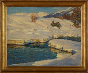 HOFFMANN ROBERT 1868-1935,Schneelandschaft mit Flusslauf,Dobritz DE 2024-03-09