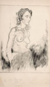 HOFFMEISTER Heinz 1896-1930,Stehender weiblicher Halbakt - Portrait ,Schmidt Kunstauktionen Dresden 2021-06-19