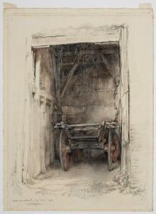 HOFKER Willem Gerard 1902-1981,A farmer's cart in a barn on Ameland,1950,Venduehuis NL 2023-11-16