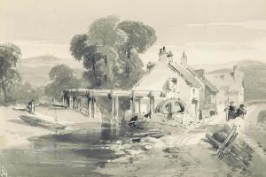 HOFLAND Thomas Richard 1816-1876,Overshot Mill, Wales,Christie's GB 2013-10-08