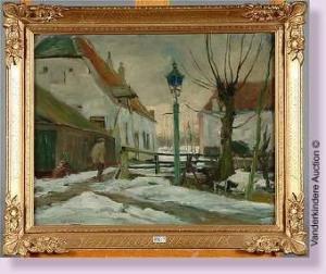 HOFMAN Jean Cornelis 1889-1966,Paysage hivernal animé,VanDerKindere BE 2010-09-14