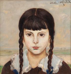 HOFMAN Wlastimil 1881-1970,Girl with braids,1919,Desa Unicum PL 2024-04-16