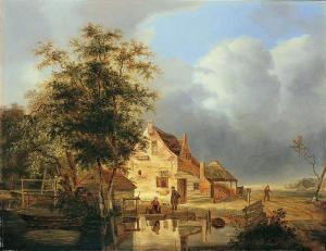 HOFMANS pieter 1755-1837,LANDSCHAFT MIT BAUERNHAUS UND WEIHER,Lempertz DE 2009-03-21