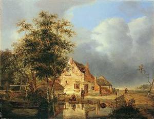 HOFMANS pieter 1755-1837,LANDSCHAFT MIT BAUERNHAUS UND WEIHER,Lempertz DE 2007-11-17