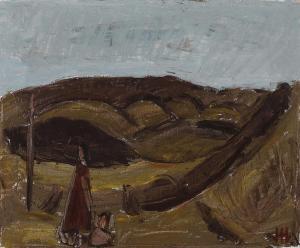 HOFMEISTER Johannes 1914-1990,Landscape with figure and hills,Bruun Rasmussen DK 2024-03-19