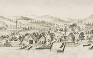 HOFMEISTER Johannes,Le Village d'Oberieden. Au Bord du Lac de Zurich a,1796,Schuler 2019-06-26
