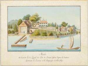 HOFMEISTER Johannes 1721-1806,Meile au bord du Lac de Zurich du Côte d' L'ori,c.1794,Galerie Koller 2016-09-23