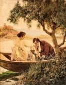 HOGER Rudolf Alfred 1877-1930,Gallant lovers sitting in a boat,Kaupp DE 2014-06-28