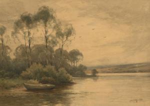 HOGG Archibald W 1800-1900,Rowboat on the shore of a lake,John Moran Auctioneers US 2018-01-23