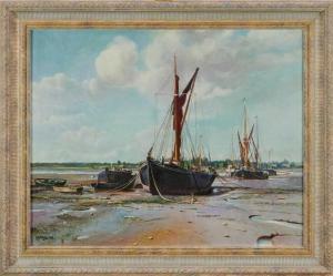 HOGG Arthur 1913-1929,Low Tide at Pin Mill,1967,Reeman Dansie GB 2020-06-30