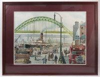 HOGG ken,Newcastle harbour scene, with figures and steamer boat,Serrell Philip GB 2016-07-14