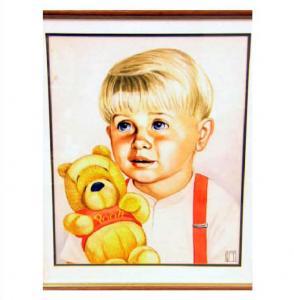 HOGG ken,Study of a little boy with Pooh bear,1960,Jim Railton GB 2009-04-11