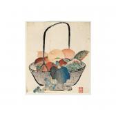 HOGI Morimura 1804-1862,surimono: corbeille de fruits,1830,Sotheby's GB 2002-11-27