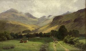 HOGLEY Stephen E 1843-1881,Sheep and Cattle in Upland Landscape,David Duggleby Limited GB 2021-04-16