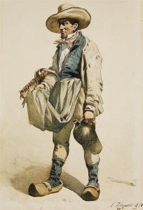 HOGUET Charles 1821-1870,A Market Vendor,1850,Lempertz DE 2014-11-15
