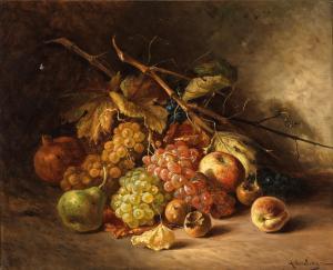 HOHENBERGER Franz,An Autumn Still Life with Vine Tendrils, Apples an,Palais Dorotheum 2021-12-17