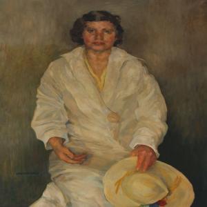 HOHLENBERG Johannes Edouard 1881-1960,Portrait of a woman with hat,Bruun Rasmussen DK 2012-10-08