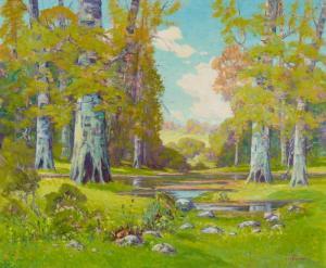 HOHNSTEDT Peter Lanz 1872-1957,Spring Landscape,Shannon's US 2024-01-18