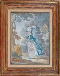 HOIN Claude Jean Bapt. 1750-1817,Jeune femme dans un parc,Beaussant-Lefèvre FR 2014-06-06